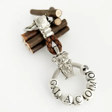 Heart Real Leather 3D Customizable Key Dog